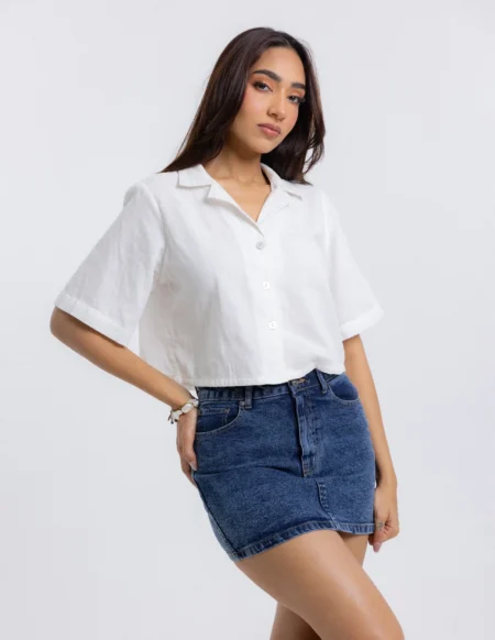 Button Down Cropped Top